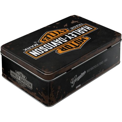 Durable Harley-Davidson Tin Flat Storage Box