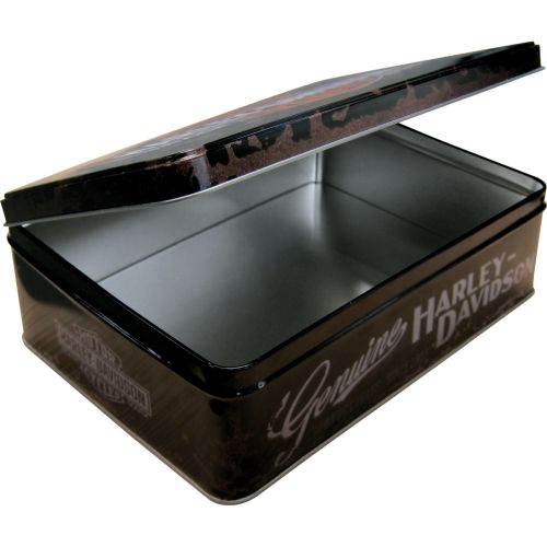 Durable Harley-Davidson Tin Flat Storage Box