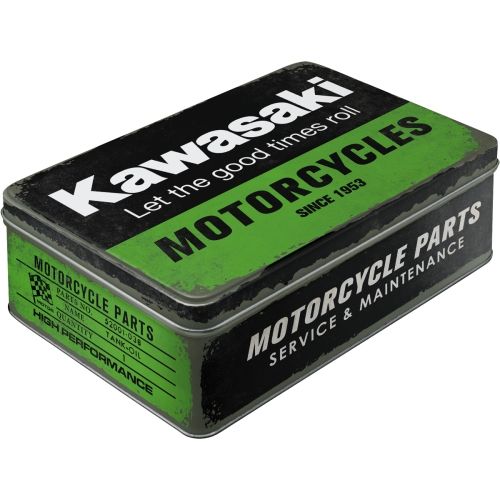 Durable Kawasaki Motorcycles Tin Flat Storage Box