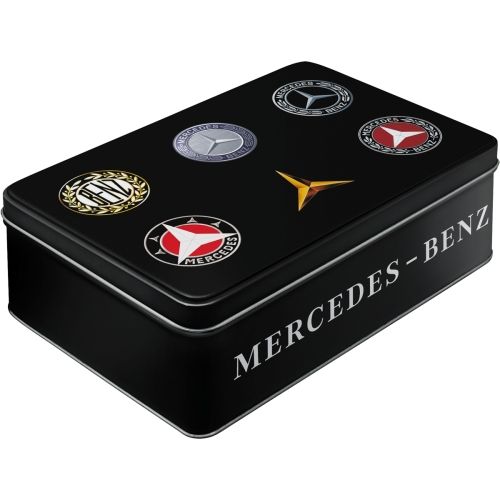 Durable Mercedes-Benz Logo Evolution Tin Flat Storage Box