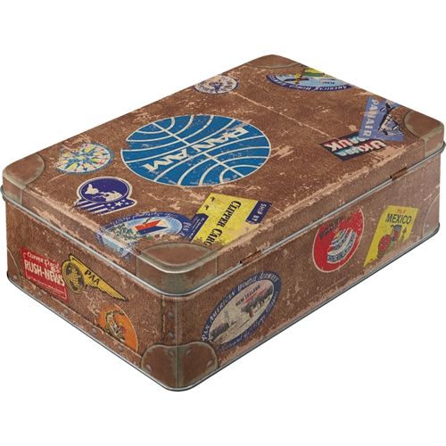 Durable Panam Travel Stickers Tin Flat Storage Box