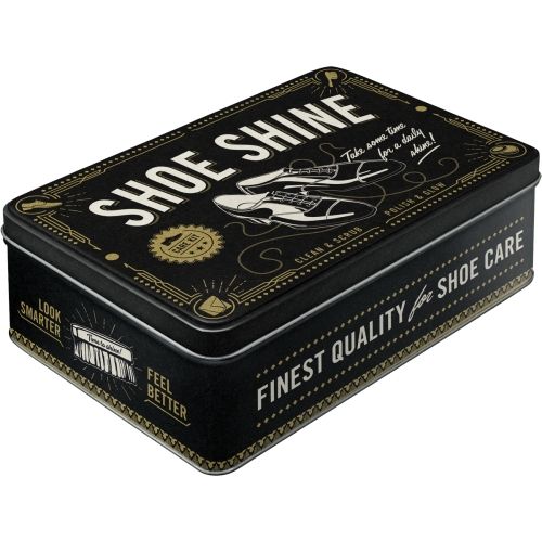 Durable Shoeshine Tin Flat Storage Box