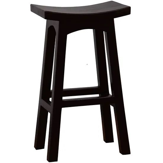 Durable Solid Timber Bar Height Stool - Dark Brown