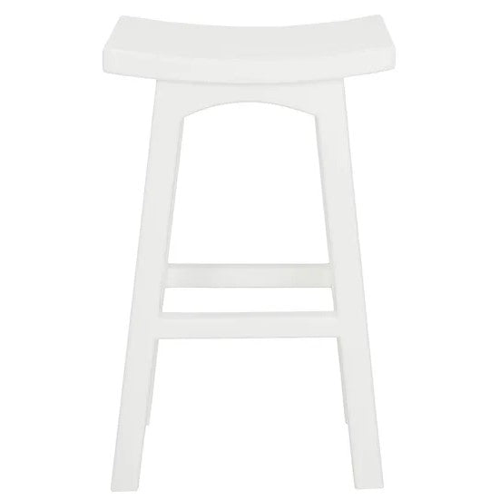 Durable Solid Timber Bar Height Stool - White