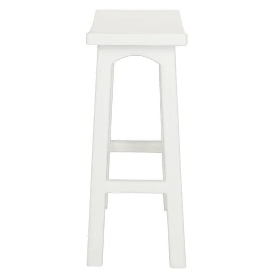 Durable Solid Timber Bar Height Stool - White