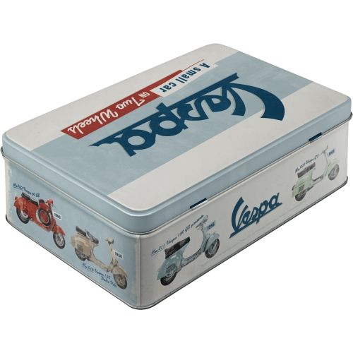 Durable Vespa Chart Tin Flat Storage Box