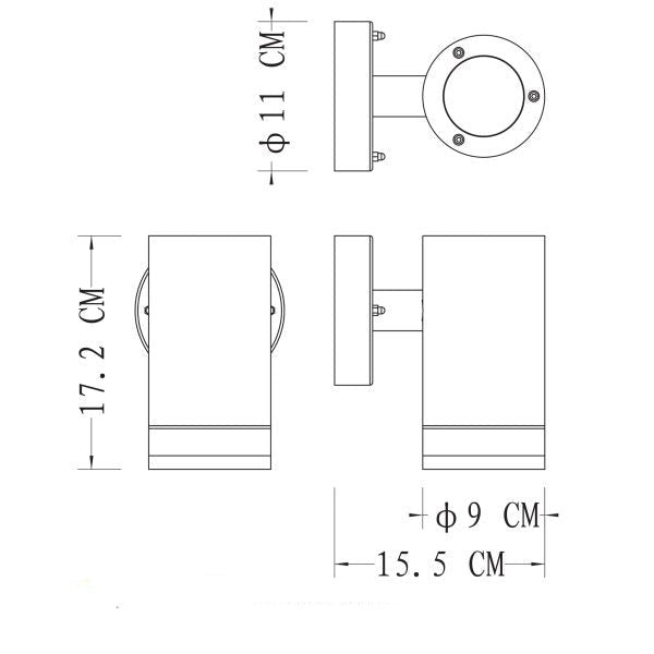 Duraguard Down Metal Light 17.5cms