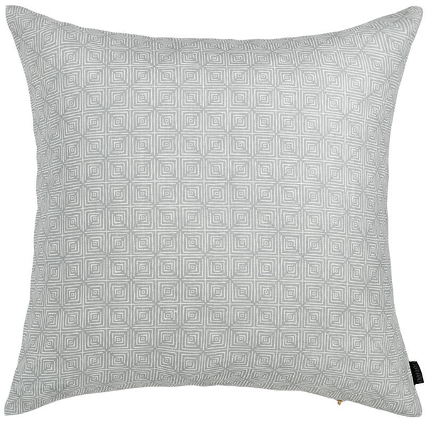 Dusty Blue Kaleidoscope Square Linen Cushion - 50x50cms