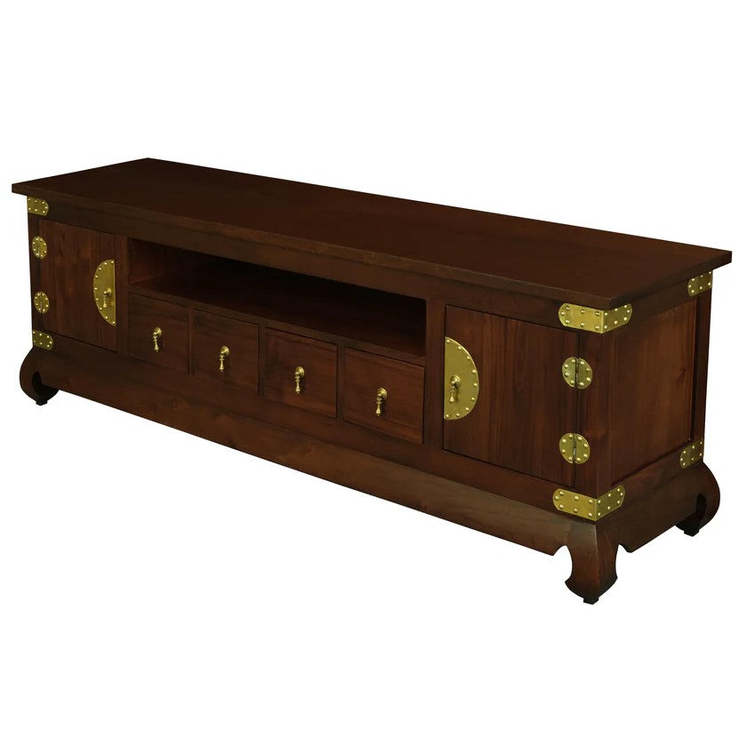 Dynasty Solid Wood Low Entertainment Unit - 190cms