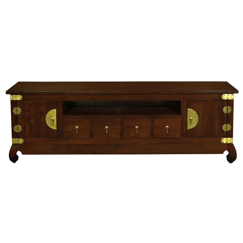 Dynasty Solid Wood Low Entertainment Unit - 190cms