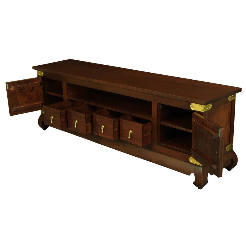 Dynasty Solid Wood Low Entertainment Unit - 190cms