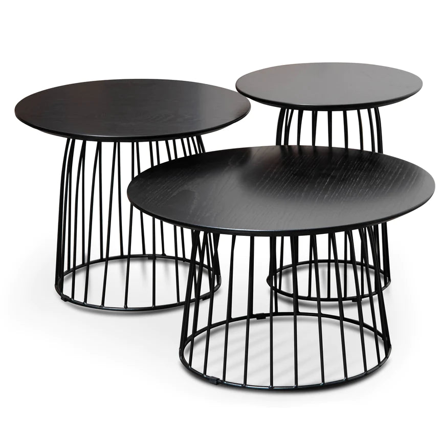 Ebony Metal Side Table - Black (Set of 3)