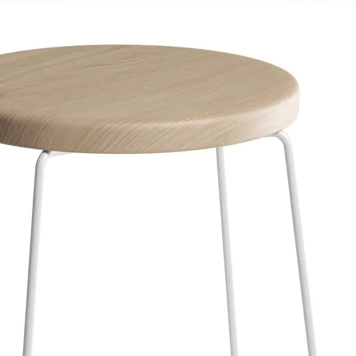 Ebony Round Seat White Base Low Stool