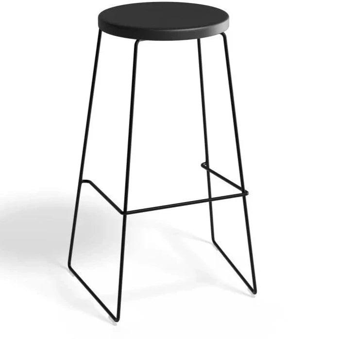 Ebony Round Seating Black Base High Stool - (Available in 2 Sizes)