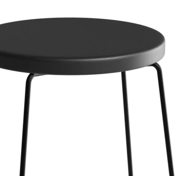 Ebony Round Seating Black Base High Stool - (Available in 2 Sizes)