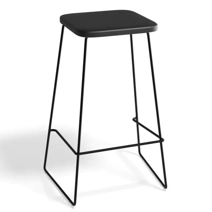 Ebony Square Seating Black Base High Stool - (Available in 2 Sizes)