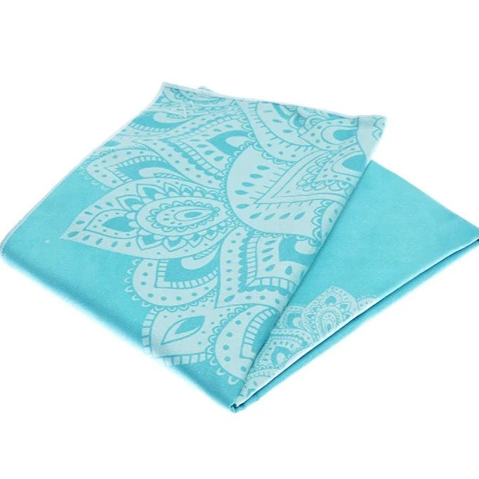 Eco-Friendly Design Lab Hand Yoga Towel 182cm - Mandala Turquoise