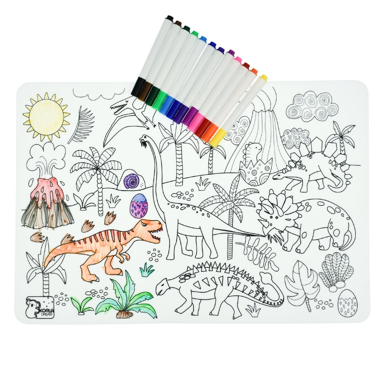 Eco Doodle Reusable Silicone Drawing Mat - Dino Adventure