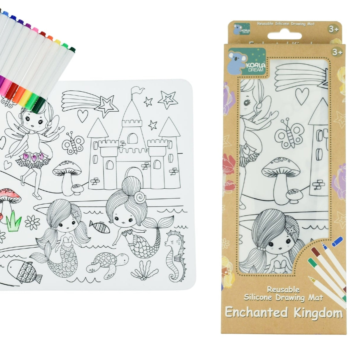 Eco Doodle Reusable Silicone Drawing Mat - Enchanted Kingdom