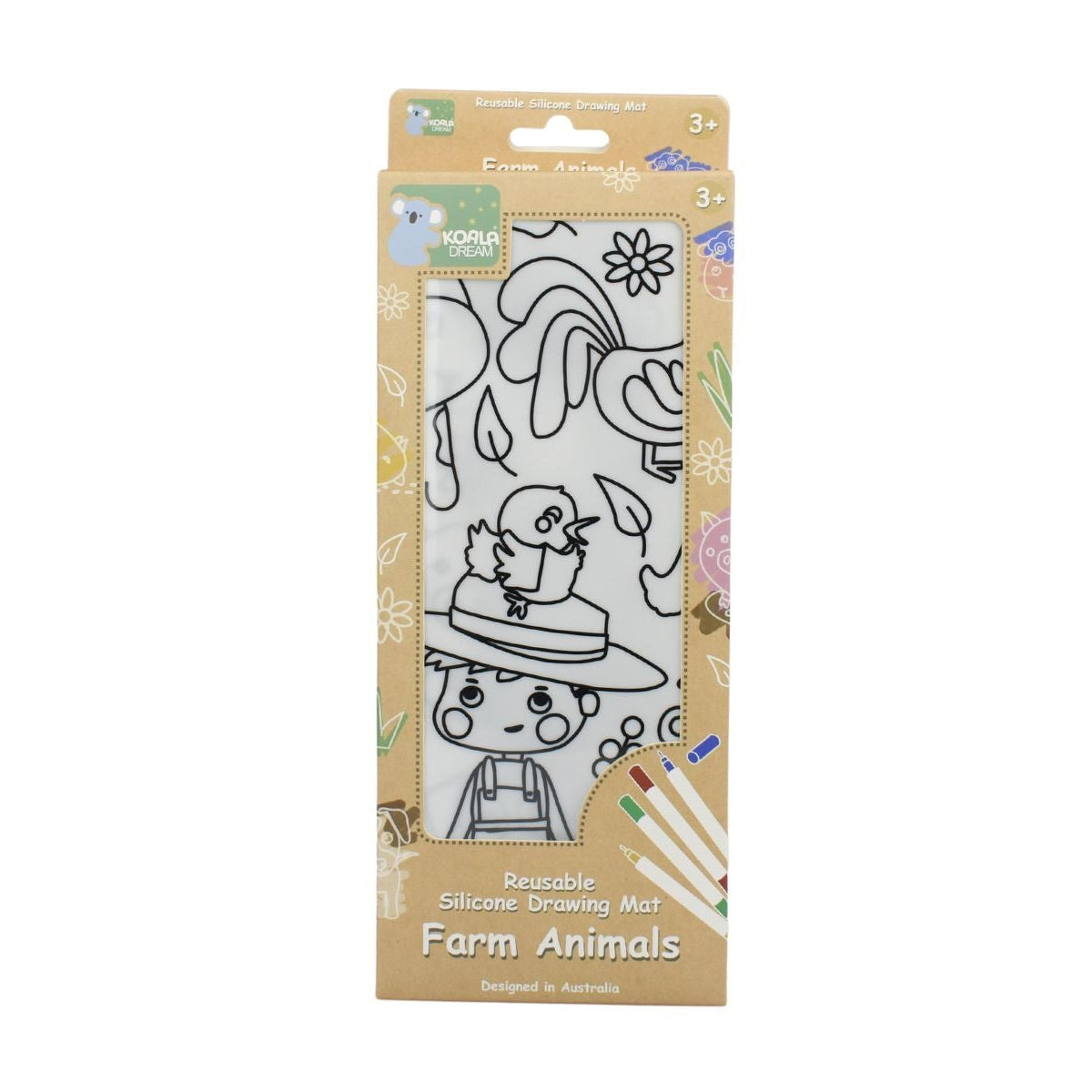 Eco Doodle Reusable Silicone Drawing Mat - Farm Animals