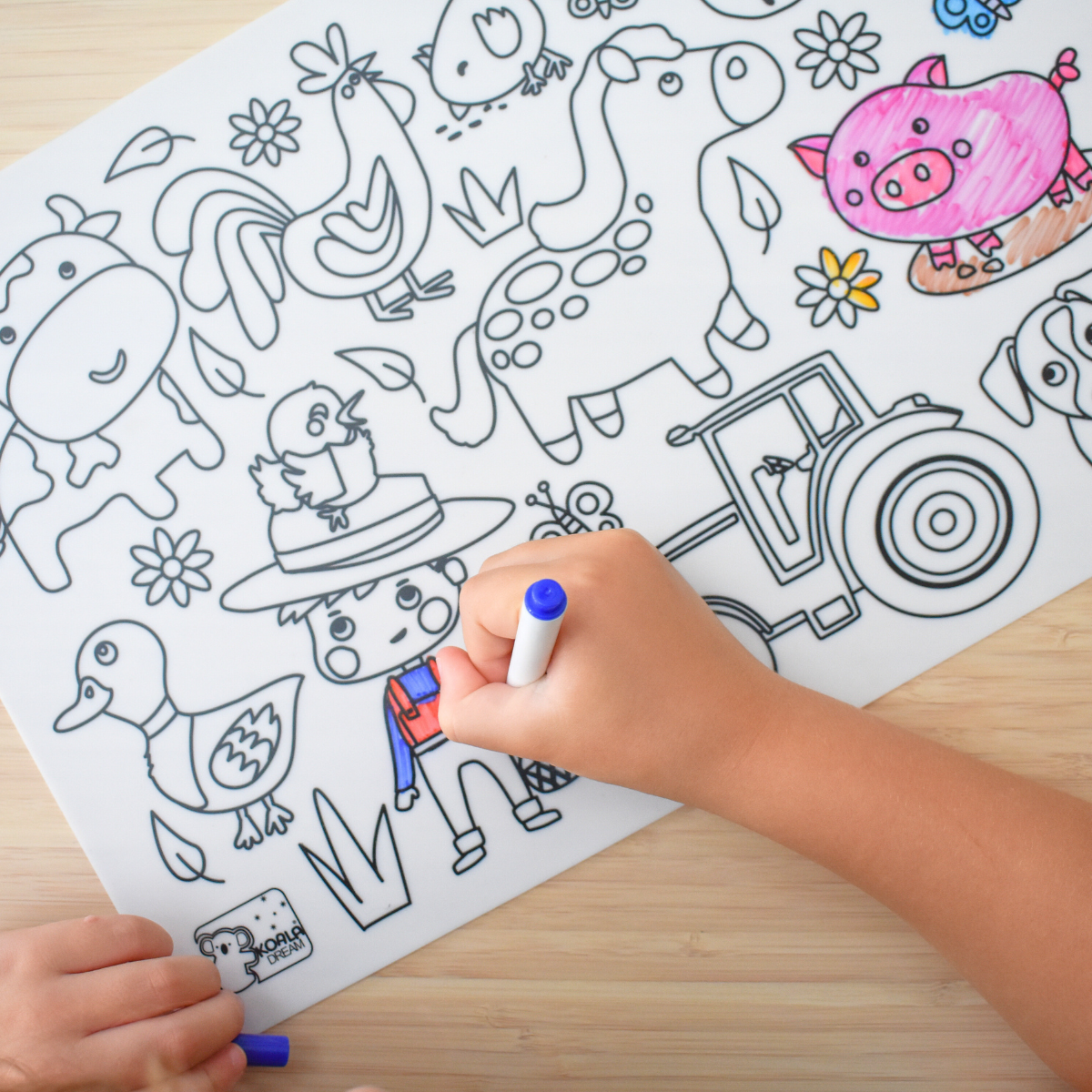 Eco Doodle Reusable Silicone Drawing Mat - Farm Animals