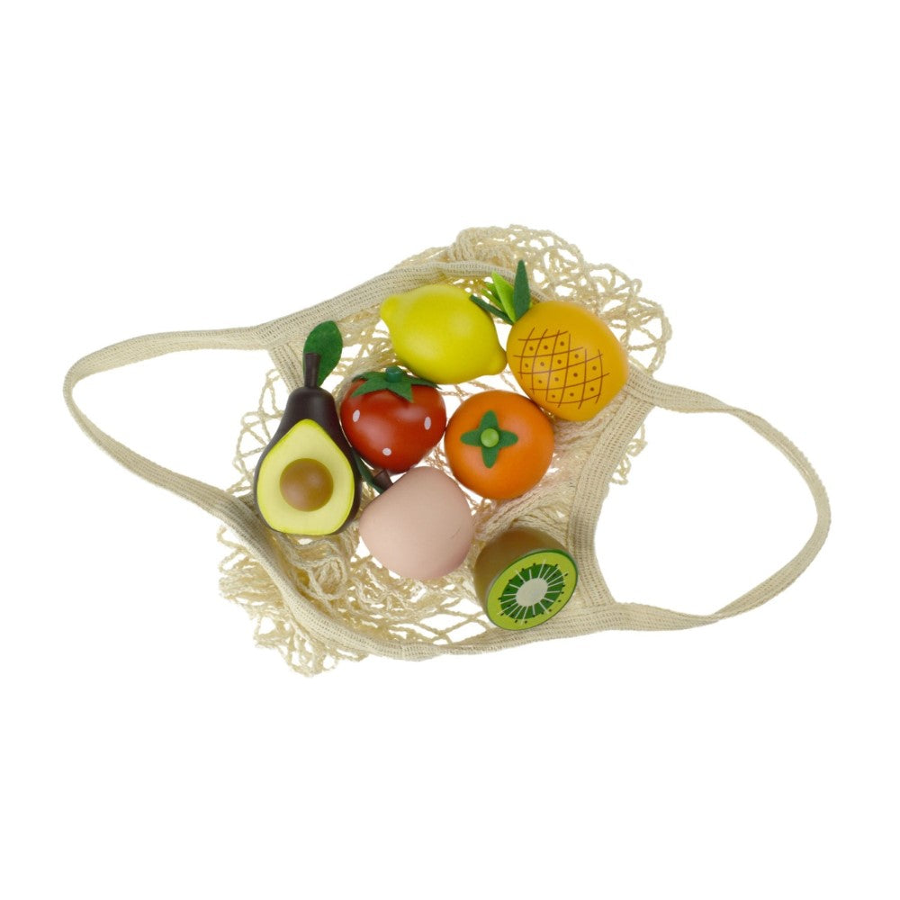 Eco Harvest Kids Wooden Fruits Set with Mesh Bag