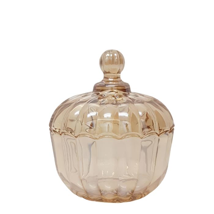 Edward Ribbed Embossed Circle Glass Jar - Available in 3 Colors