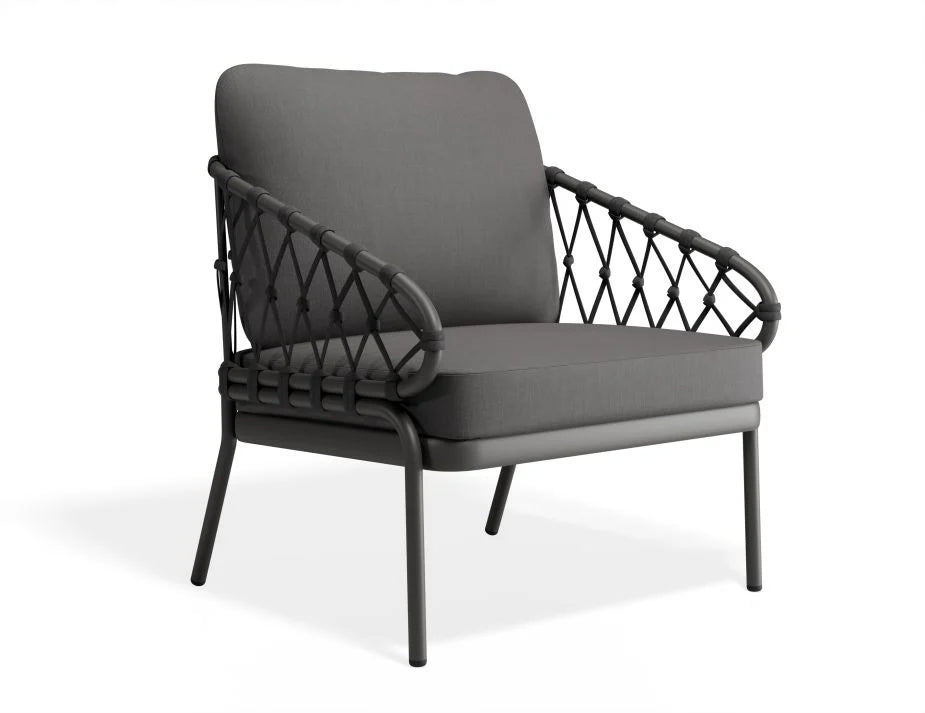 Effortless Style Charcoal Base Kara Lounge Chair - Dark Grey