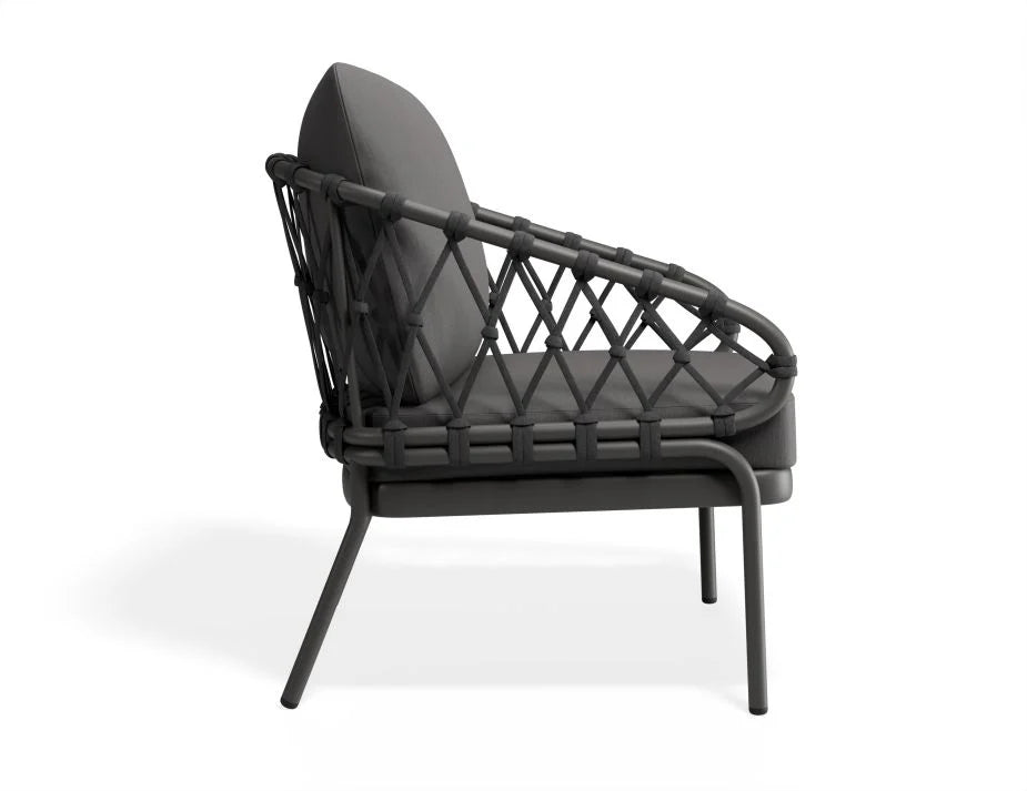 Effortless Style Charcoal Base Kara Lounge Chair - Dark Grey