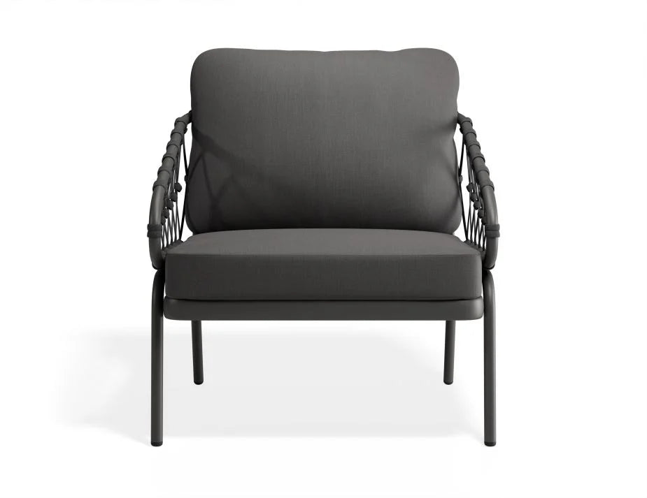 Effortless Style Charcoal Base Kara Lounge Chair - Dark Grey