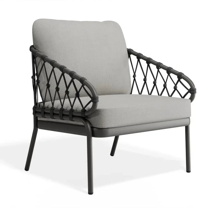 Effortless Style Charcoal Base Kara Lounge Chair - Light Grey