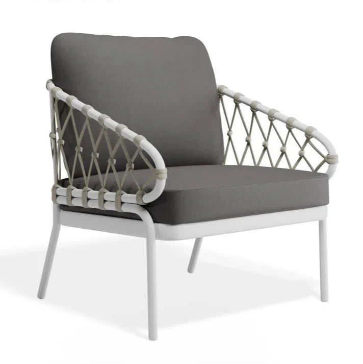 Effortless Style White Base Kara Lounge Chair - Dark Grey