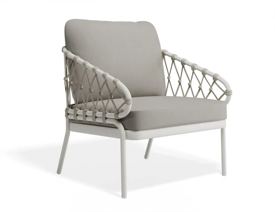 Effortless Style White Base Kara Lounge Chair - Light Grey