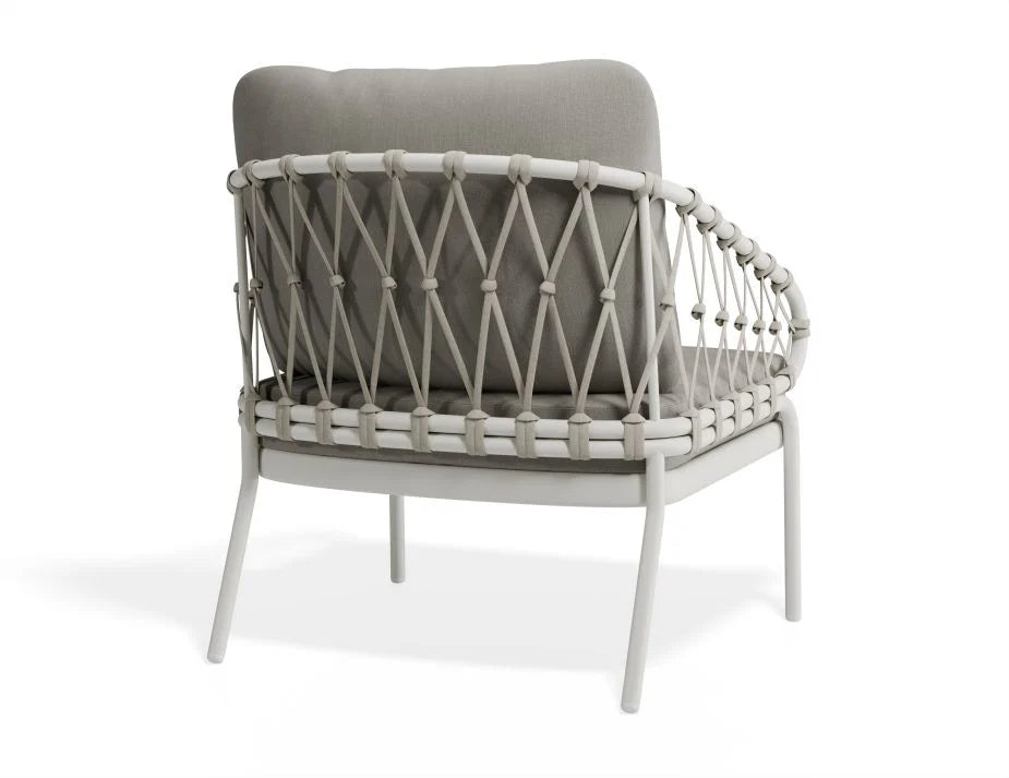 Effortless Style White Base Kara Lounge Chair - Light Grey