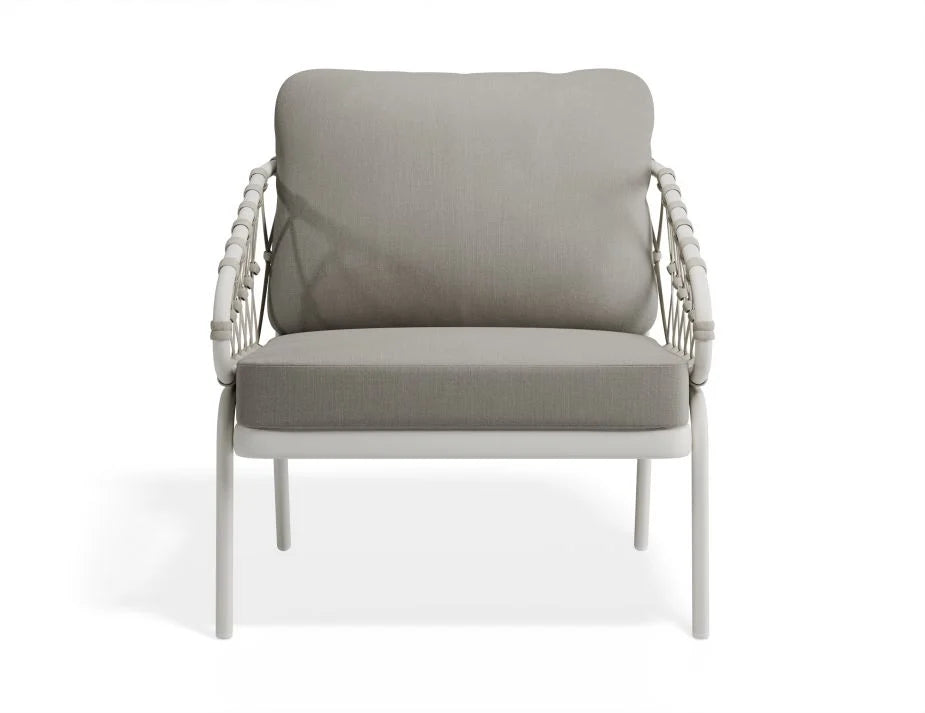 Effortless Style White Base Kara Lounge Chair - Light Grey