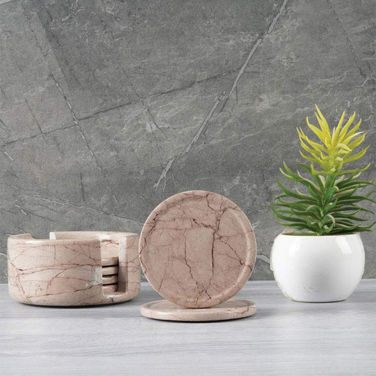 Elegance Marble Bliss Coaster Set - Marinara