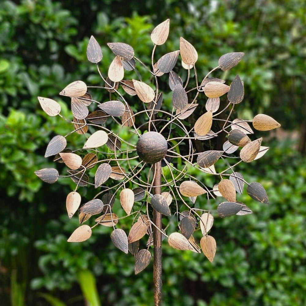 Elegant Bronze Leafy Wind Spinner