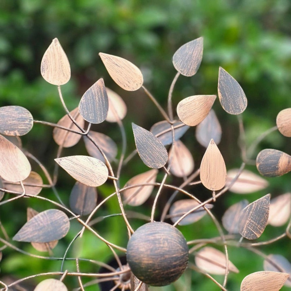 Elegant Bronze Leafy Wind Spinner