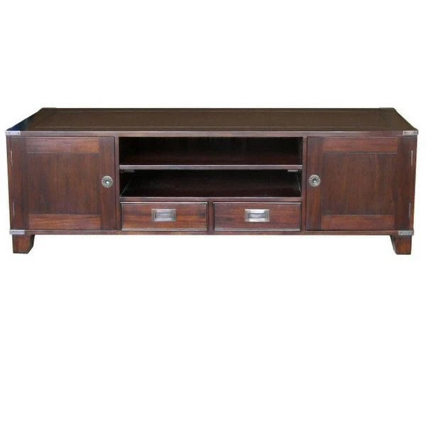 Elegant Campaign Entertainment Unit - Rose Mahogany