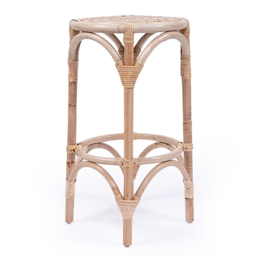 Elegant Coastal Style Kitchen Island Bar Stool 66cms - Natural