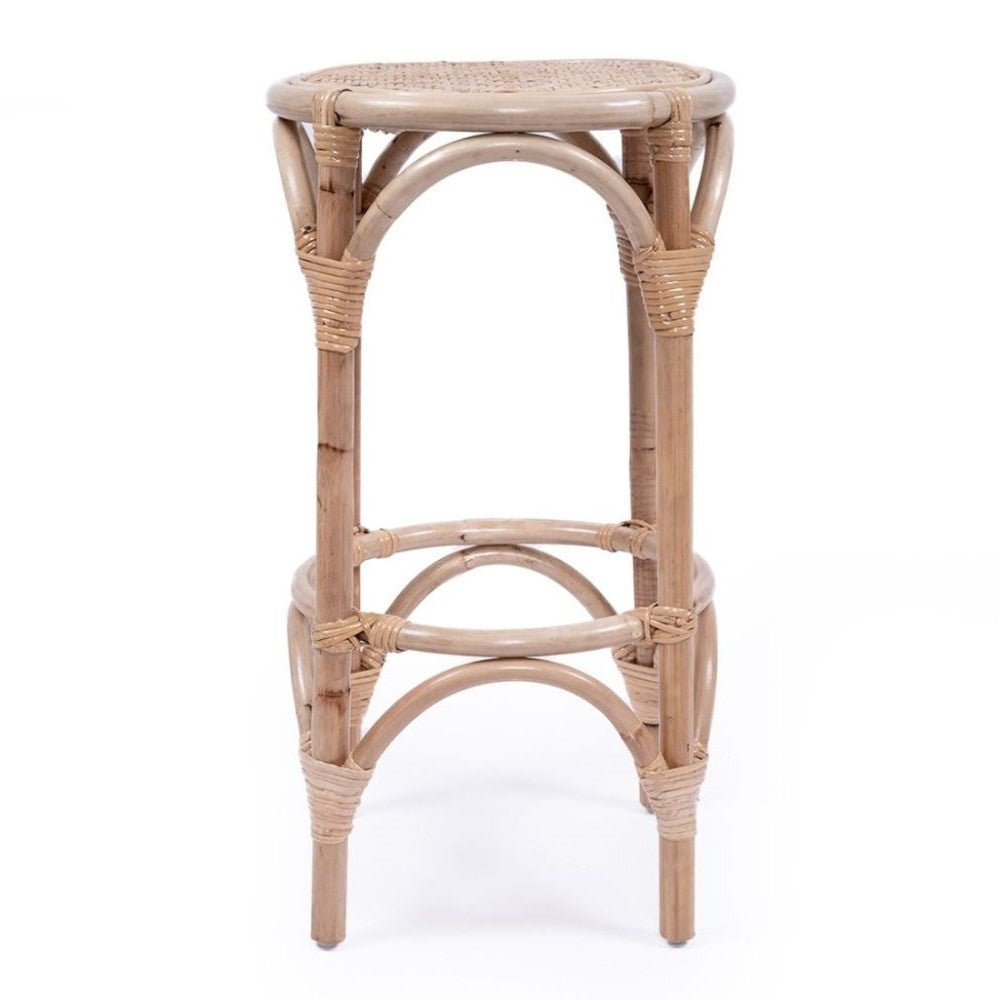 Elegant Coastal Style Kitchen Island Bar Stool 66cms - Natural