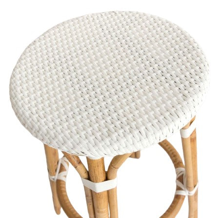 Elegant Coastal Style Kitchen Island Bar Stool 75cms - White