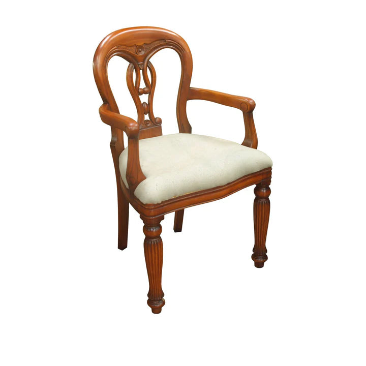 Elegant Comfort Biola Carver Dining Armchair - Light Mahogany