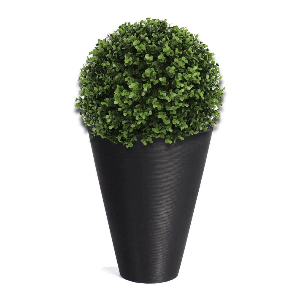 Elegant Dark Grey Round Planter 47cms