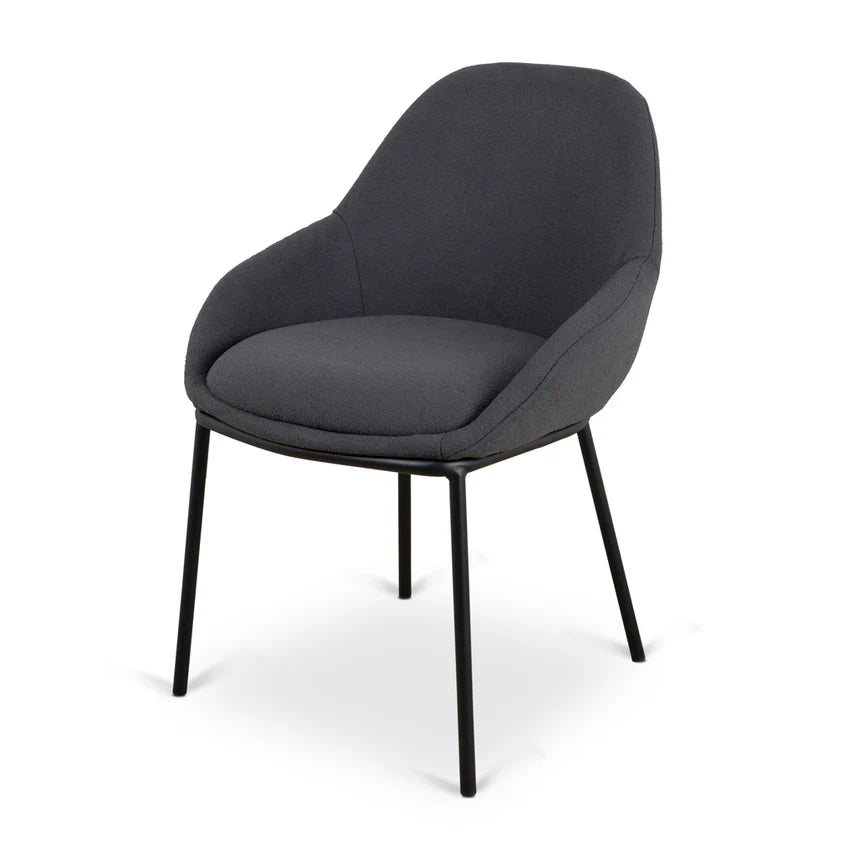 Elegant Fabric Dining Chair - Charcoal