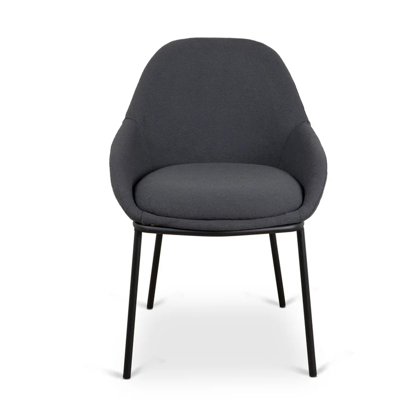 Elegant Fabric Dining Chair - Charcoal