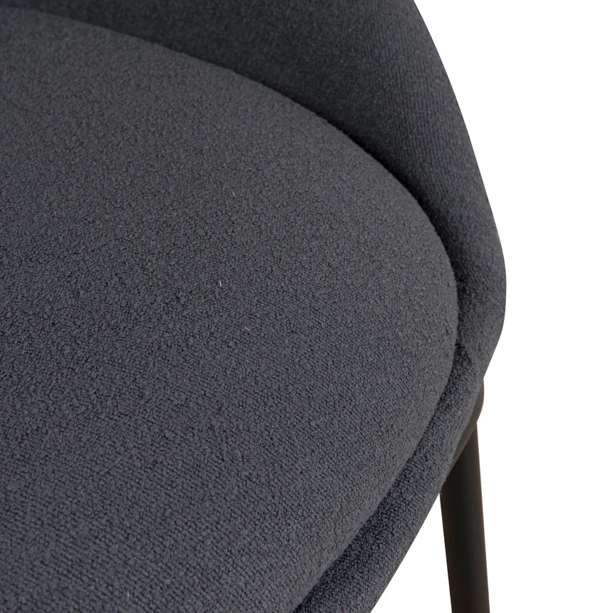 Elegant Fabric Dining Chair - Charcoal