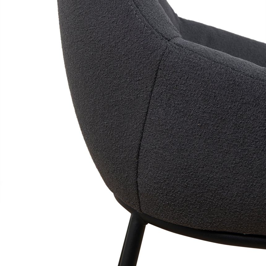 Elegant Fabric Dining Chair - Charcoal