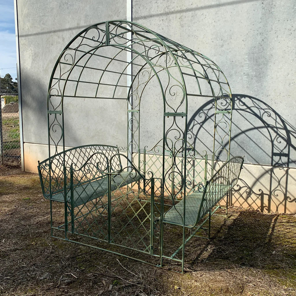 Elegant Gazebo with Gates & Bench Seats