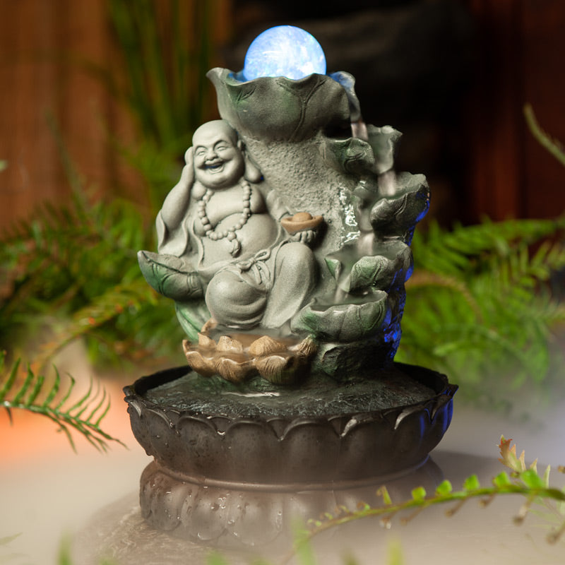 Elegant Happy Buddha Drift Water Fountain